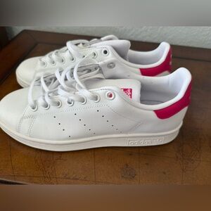 Adidas Sam Smith White and Pink Sneakers
